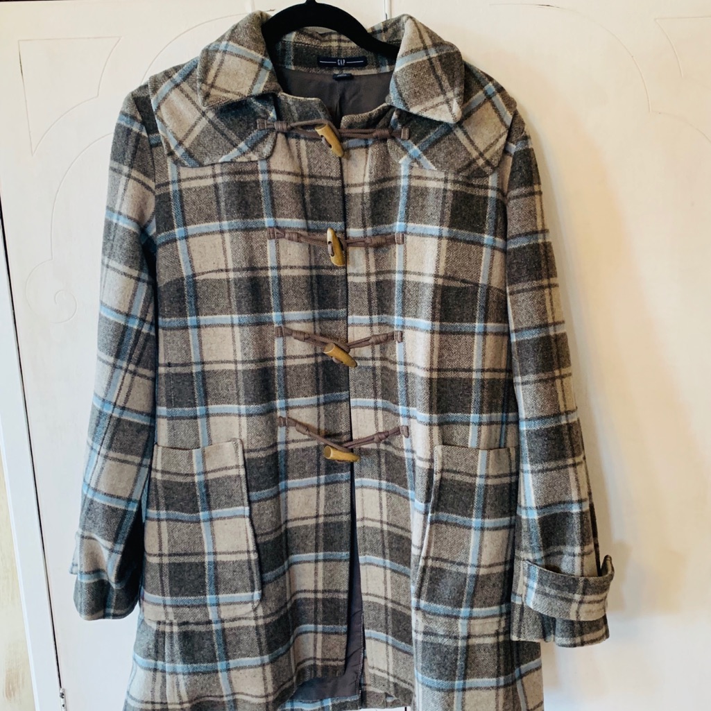 Plaid Wool Toggle Peacoat